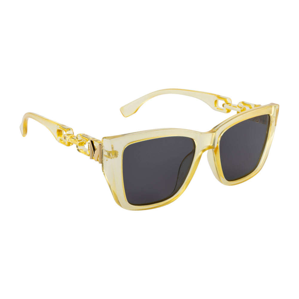 Vintage Style Square Sunglasses – Yellow Transparent Frame