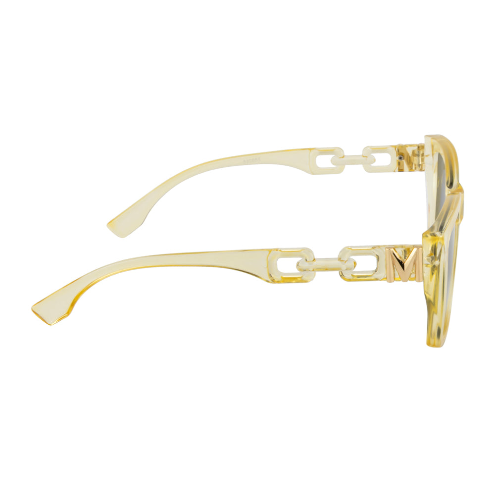 Vintage Style Square Sunglasses – Yellow Transparent Frame
