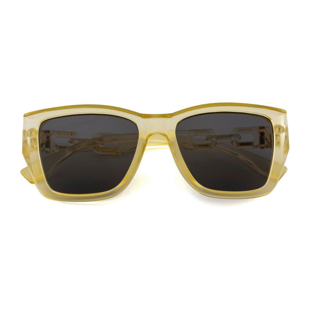 Vintage Style Square Sunglasses – Yellow Transparent Frame