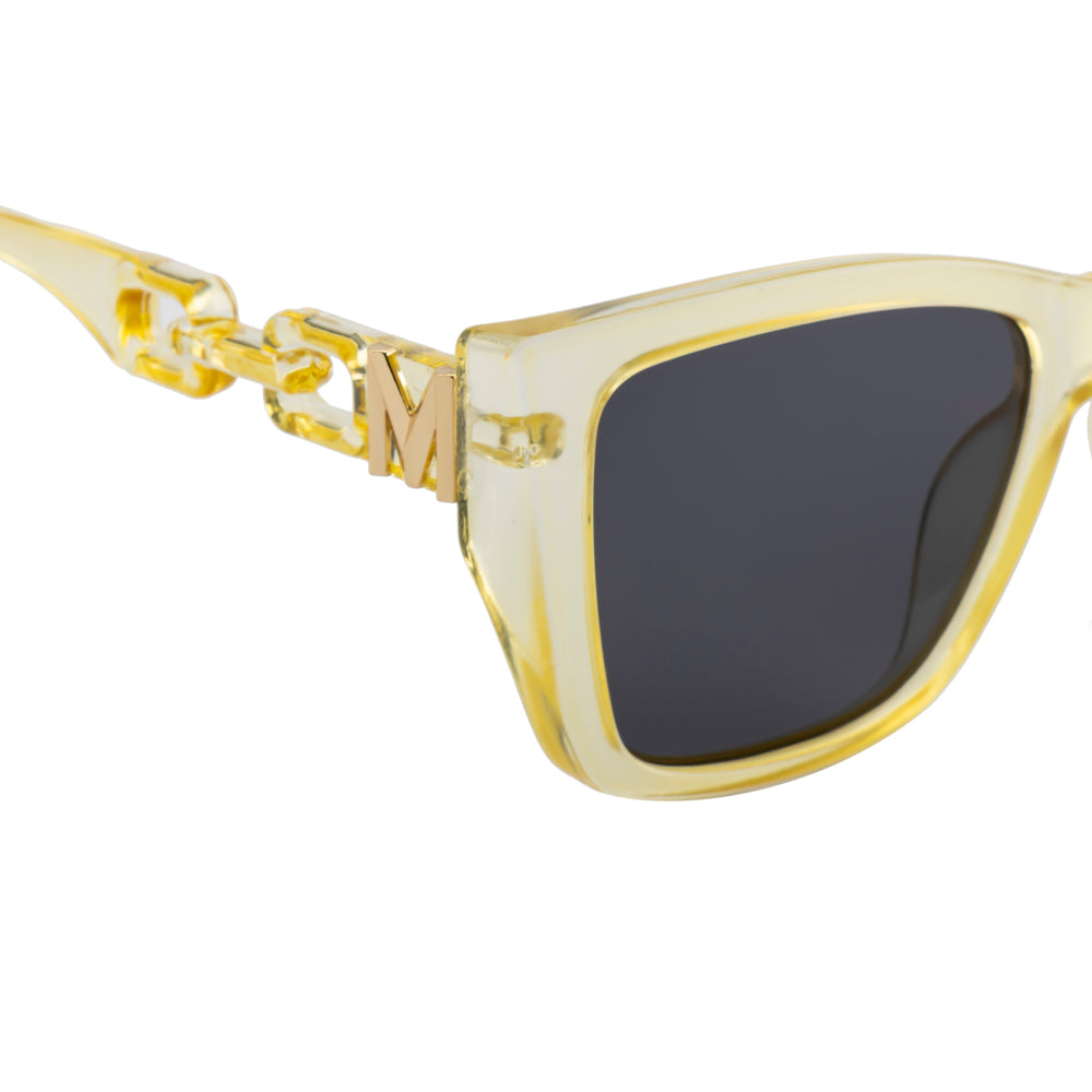 Vintage Style Square Sunglasses – Yellow Transparent Frame