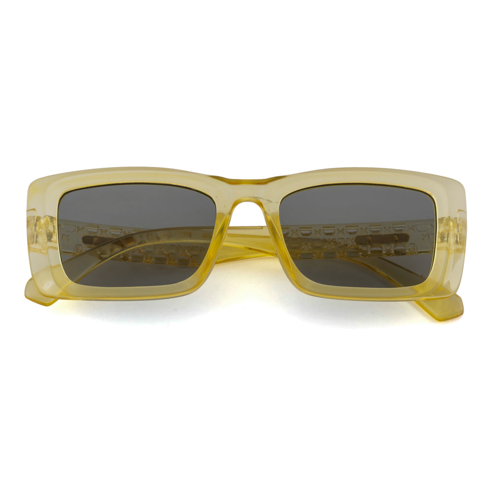 Classic Retro Style Sunglasses – Transparent Yellow Frame