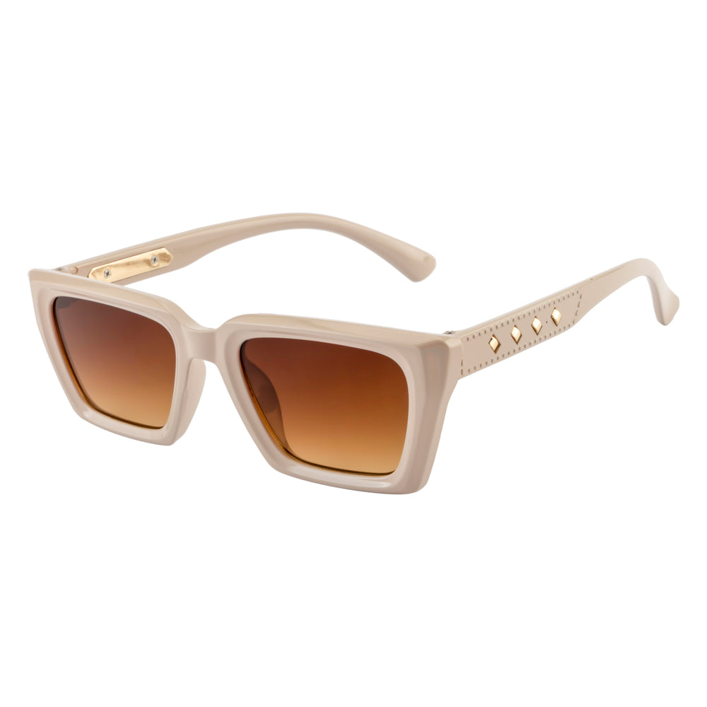 Women Oversized Sunglasses – Beige Frame | Brown Gradient Lens