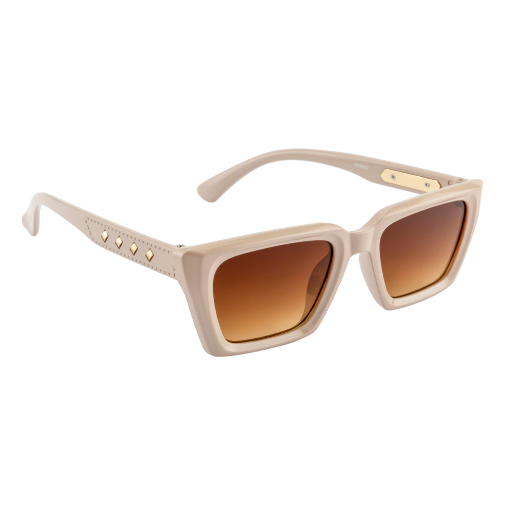 Women Oversized Sunglasses – Beige Frame | Brown Gradient Lens