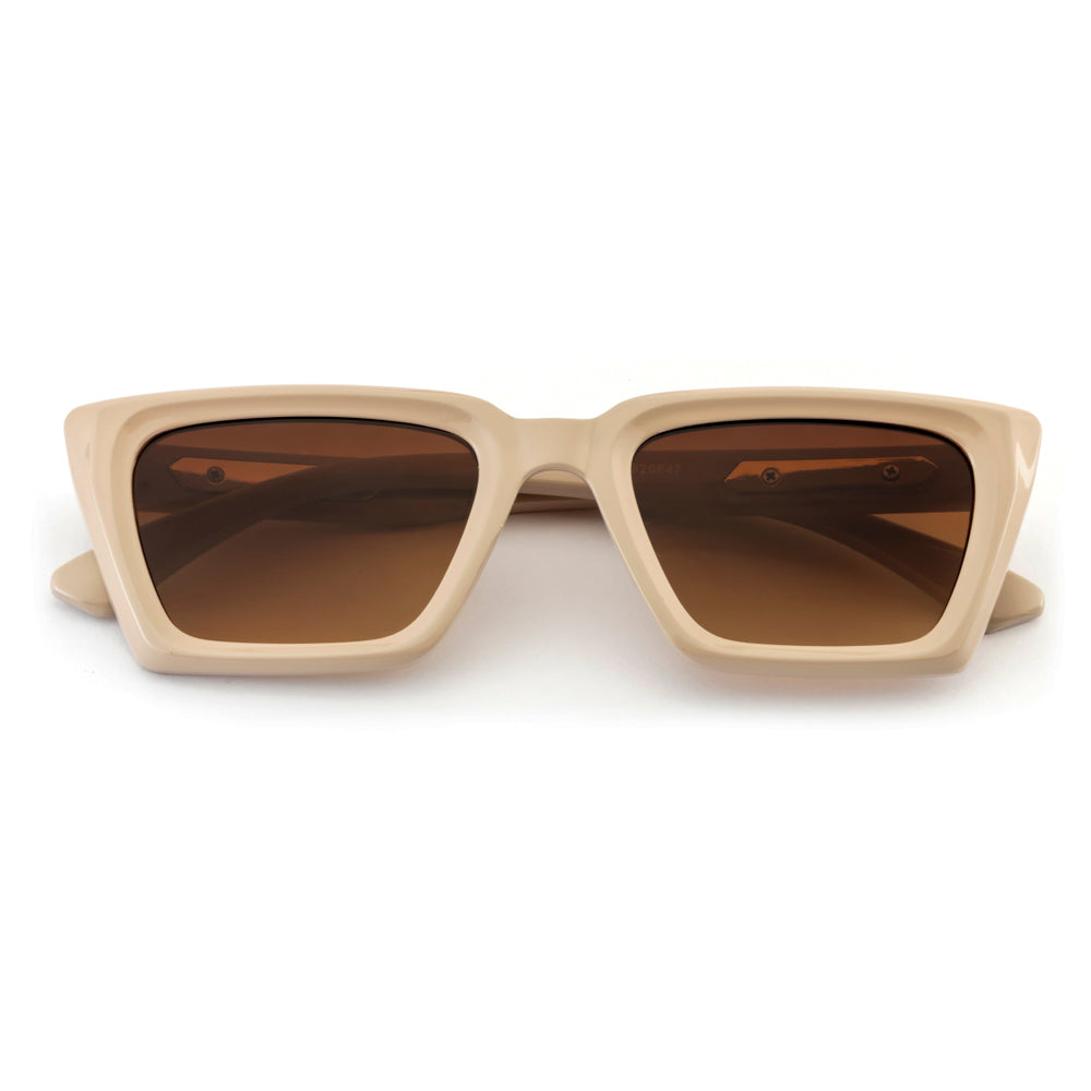 Women Oversized Sunglasses – Beige Frame | Brown Gradient Lens