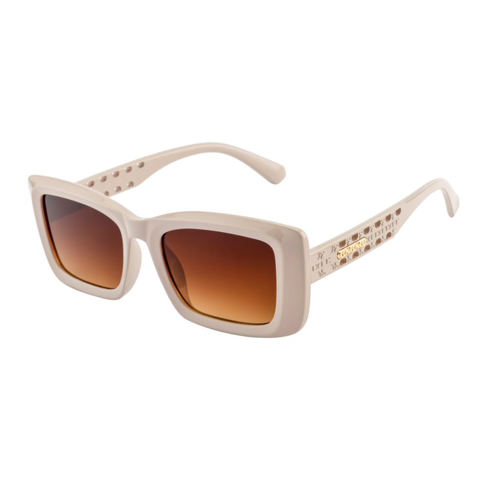 Vintage Style Sunglasses| Thick Ivory Frame| Brown Tint