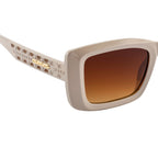 Vintage Style Sunglasses| Thick Ivory Frame| Brown Tint