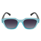 Unisex Transparent Aqua Square Sunglasses with Gradient Smoke Lenses