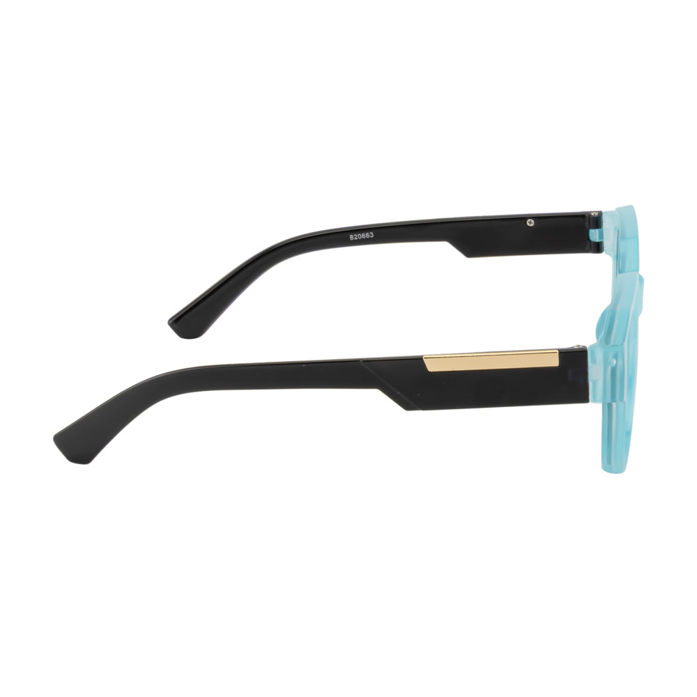 Unisex Transparent Aqua Square Sunglasses with Gradient Smoke Lenses