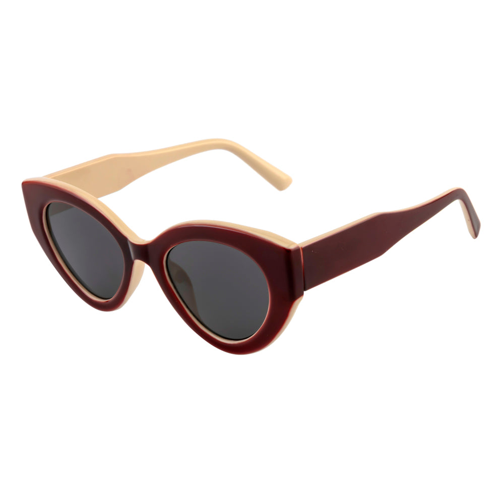 Vintage Dual-Tone Cat Eye Fashion Sunglasses for Women