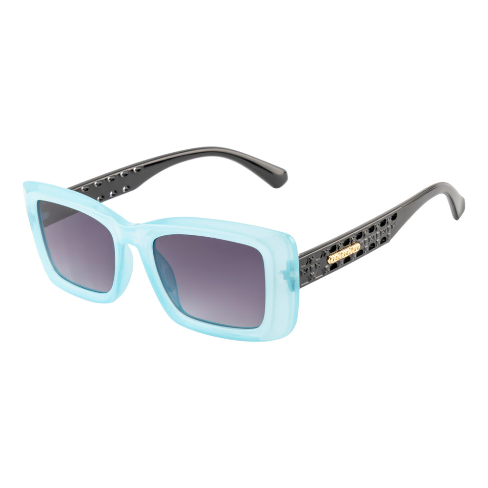 Translucent Blue Frame with Metal Chain Temples