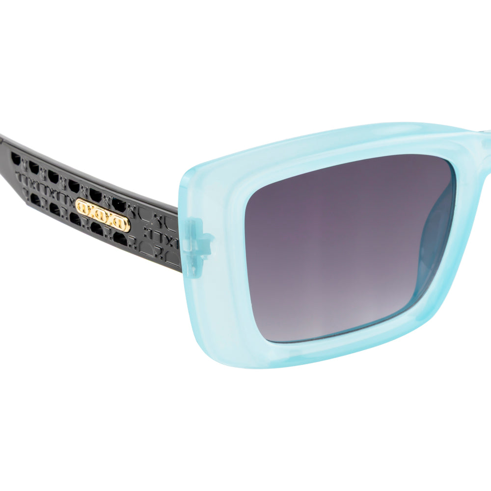 Translucent Blue Frame with Metal Chain Temples