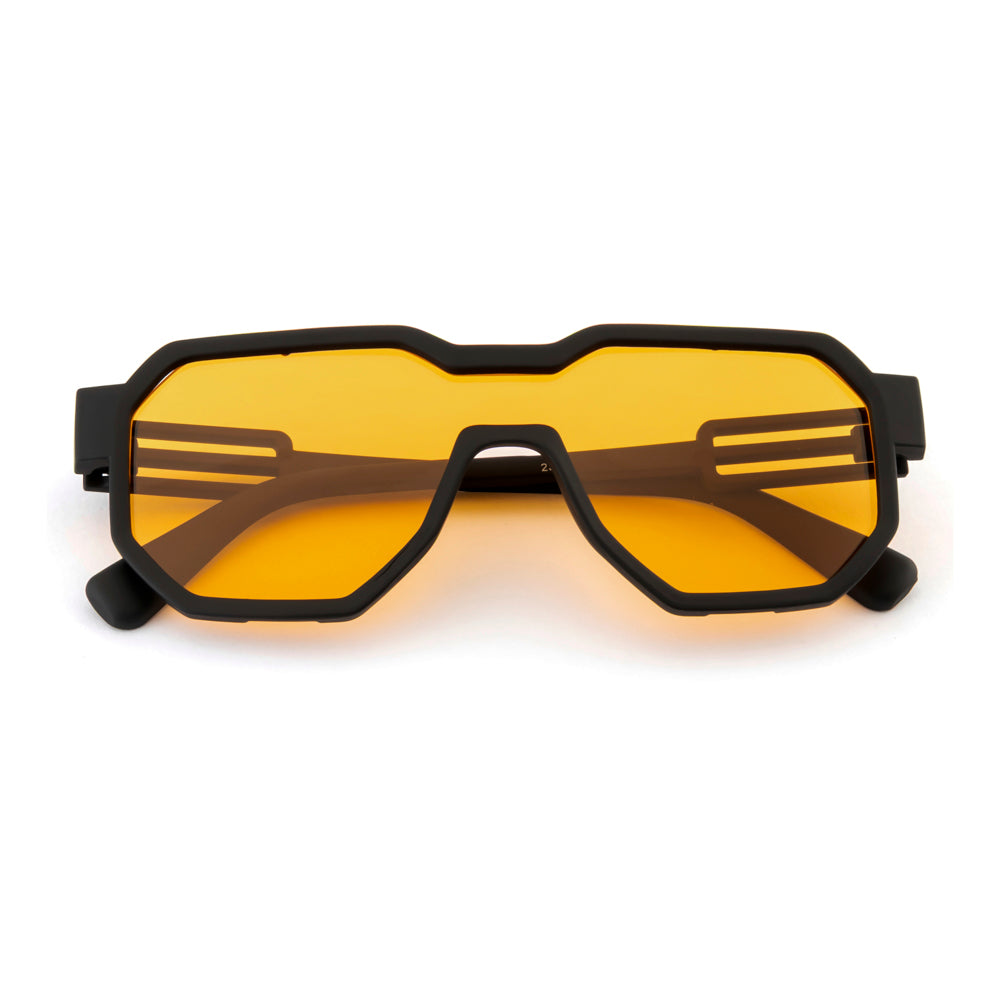 Modern Tactical Style Wraparound Sunglasses| Orange color lens