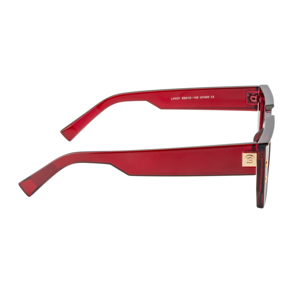 Bold Style Rectangle Sunglasses – Wine Red Frame Dark Lens