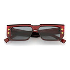 Bold Style Rectangle Sunglasses – Wine Red Frame Dark Lens