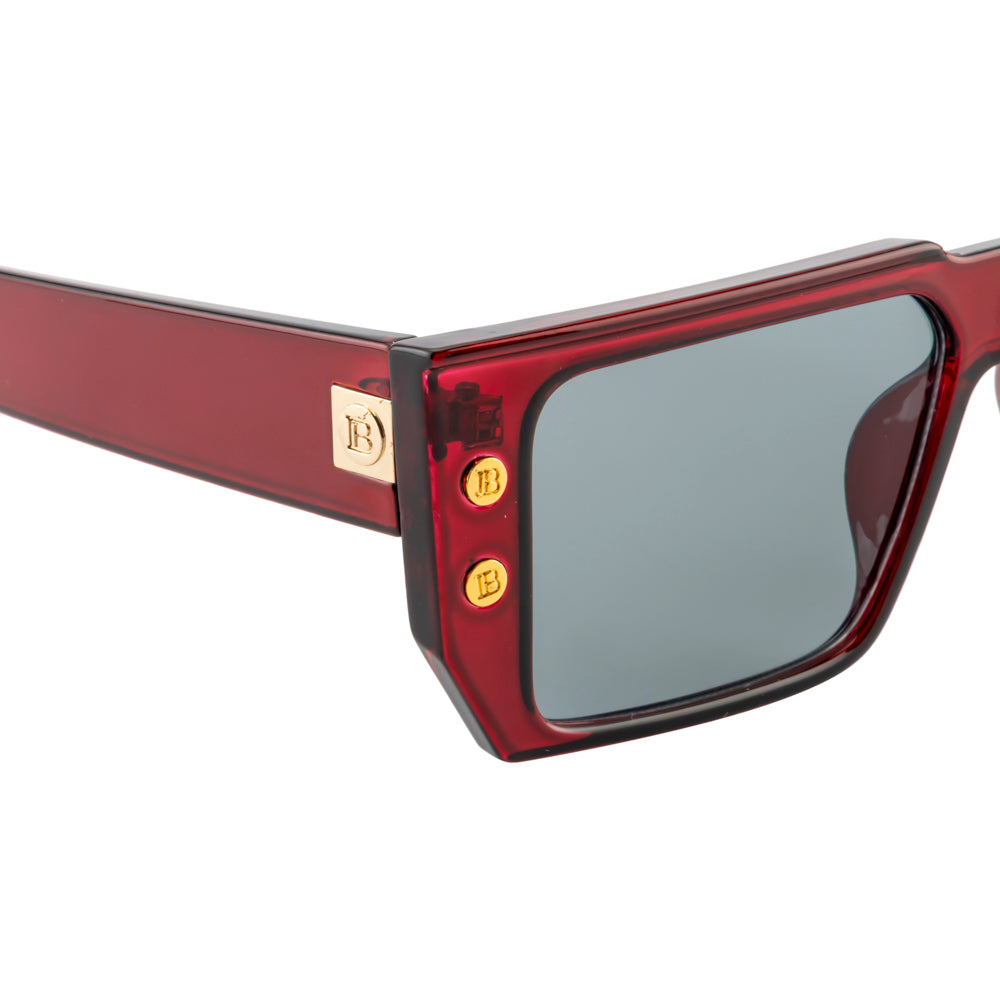 Bold Style Rectangle Sunglasses – Wine Red Frame Dark Lens
