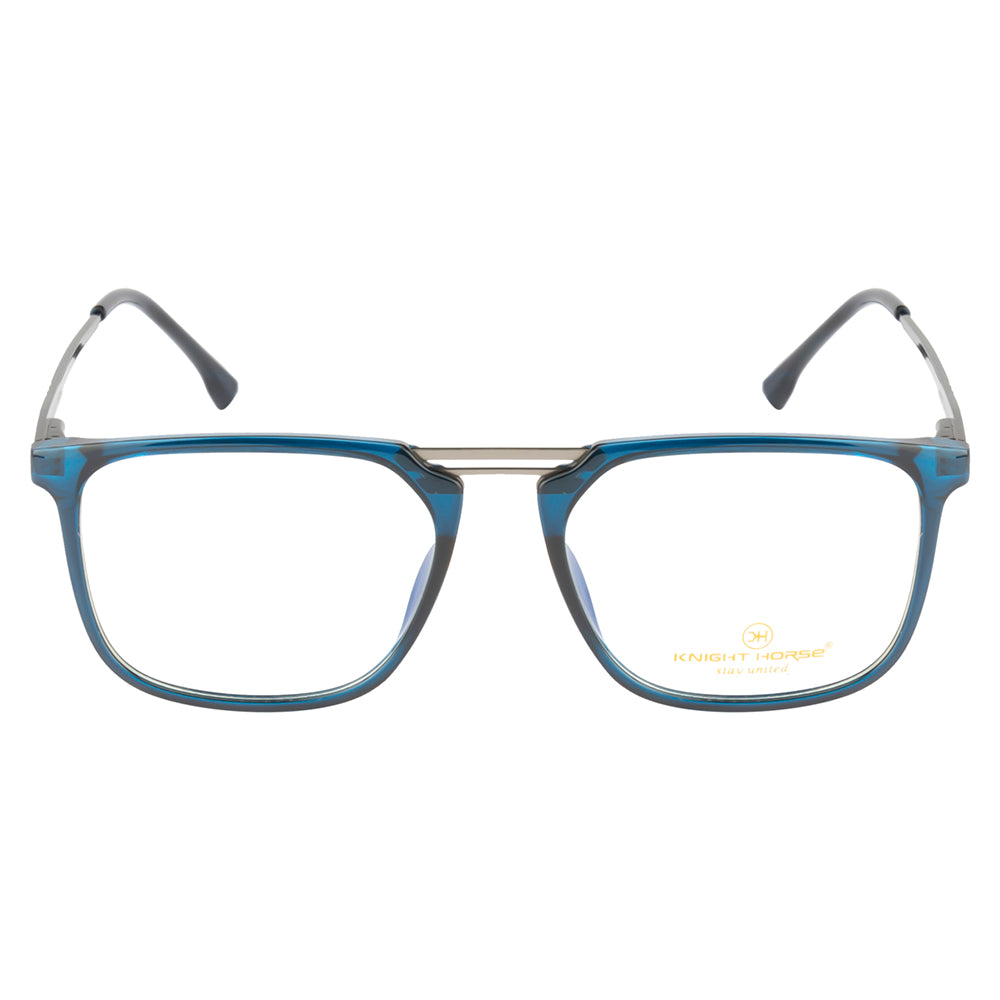 Modern Blue & Silver Square Eyewear for a Bold Look