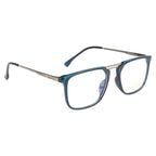 Modern Blue & Silver Square Eyewear for a Bold Look