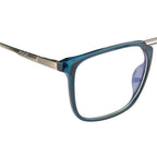Modern Blue & Silver Square Eyewear for a Bold Look