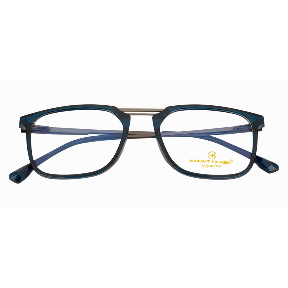 Modern Blue & Silver Square Eyewear for a Bold Look