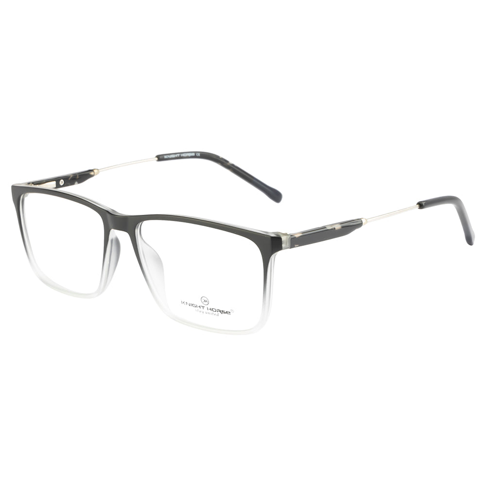 Dual Tone Chic: Half Black & Transparent Matte Designer Eyewear