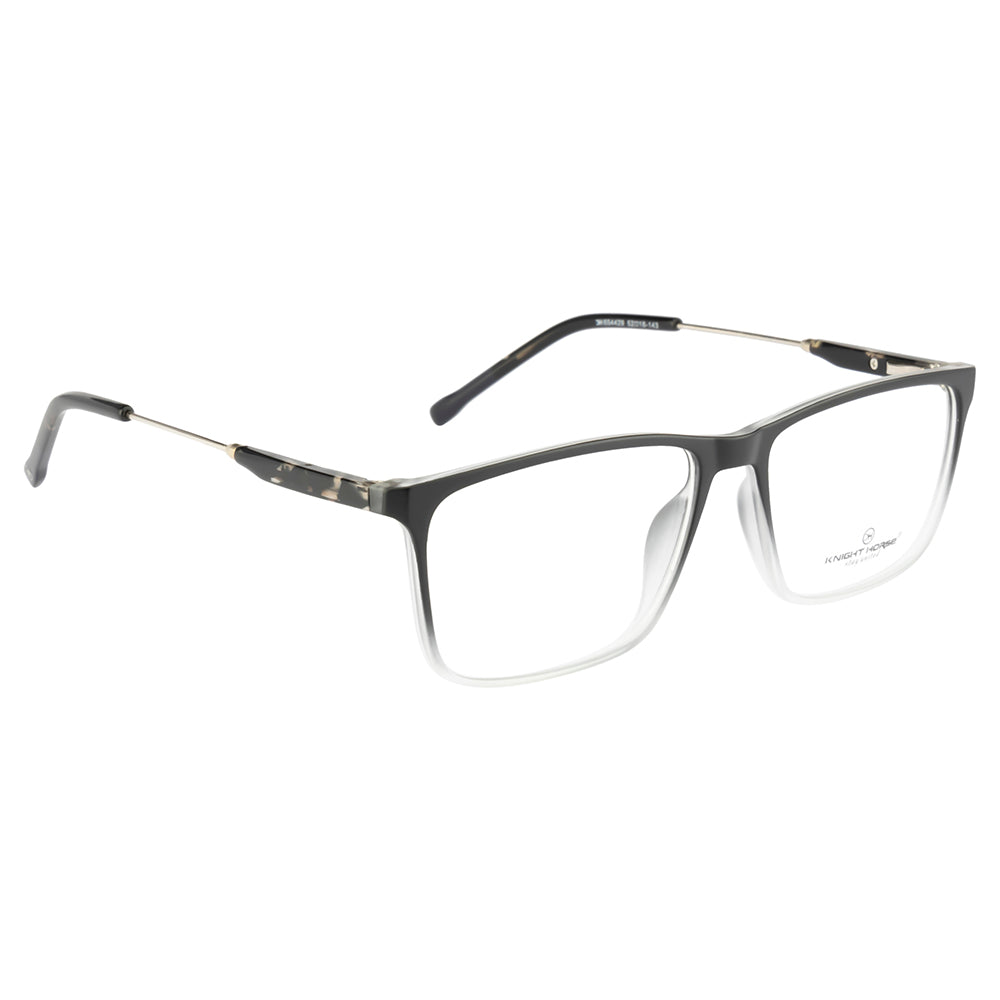 Dual Tone Chic: Half Black & Transparent Matte Designer Eyewear