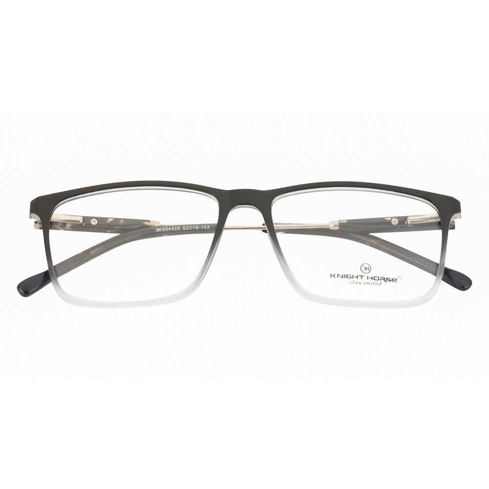 Dual Tone Chic: Half Black & Transparent Matte Designer Eyewear
