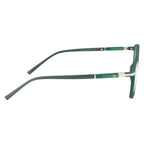 Trendy Matte Dark Green Square Glasses with Double-Bar Accents