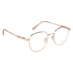 Chic Round Eyewear with Gold and Pink Accent with Flexible Spring Hinges