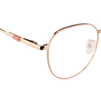 Chic Round Eyewear with Gold and Pink Accent with Flexible Spring Hinges