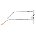 Chic Round Eyewear with Gold and Pink Accent with Flexible Spring Hinges