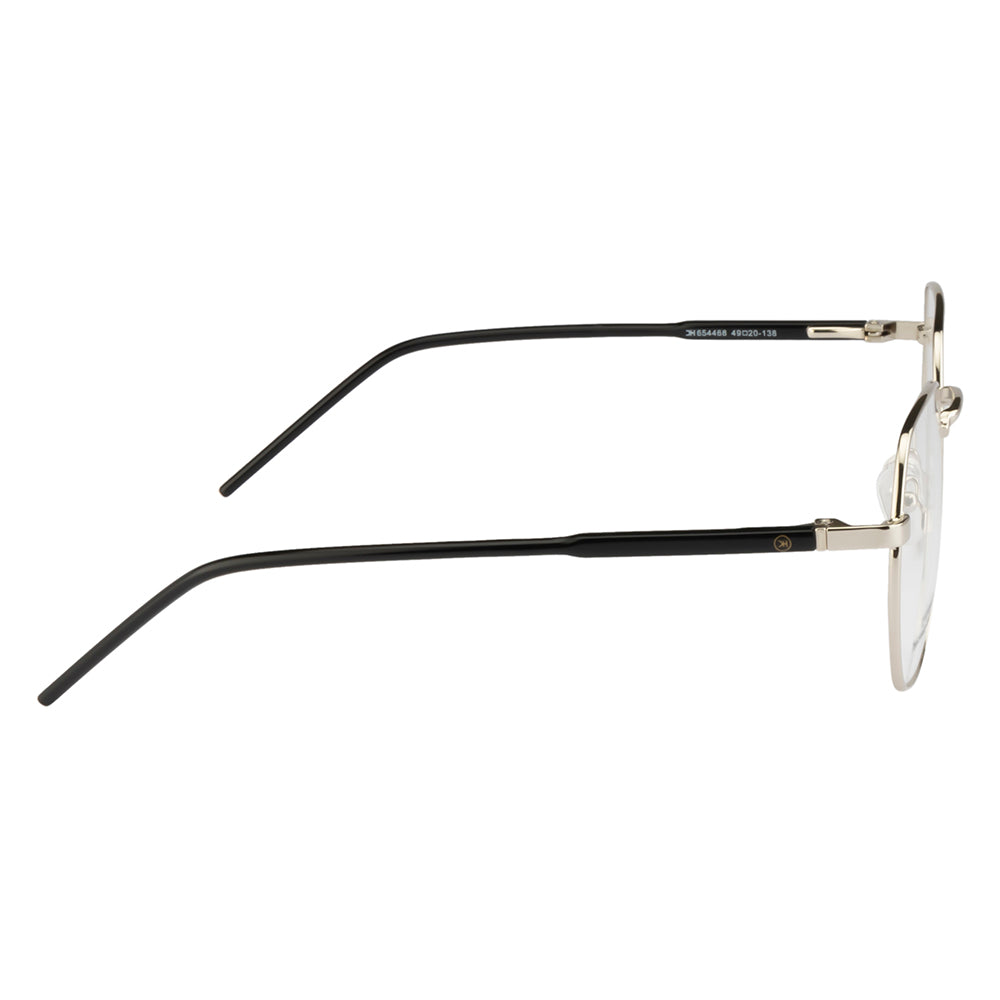 Elegant Hexagonal Glasses for Women – Silver Frame, Black Sides