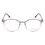 Knight Horse Women's Round Eyewear Frames – Glossy Half Purple & Half Transparent |Stylish & Lightweight