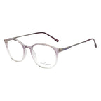 Knight Horse Women's Round Eyewear Frames – Glossy Half Purple & Half Transparent |Stylish & Lightweight