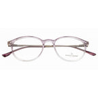 Knight Horse Women's Round Eyewear Frames – Glossy Half Purple & Half Transparent |Stylish & Lightweight