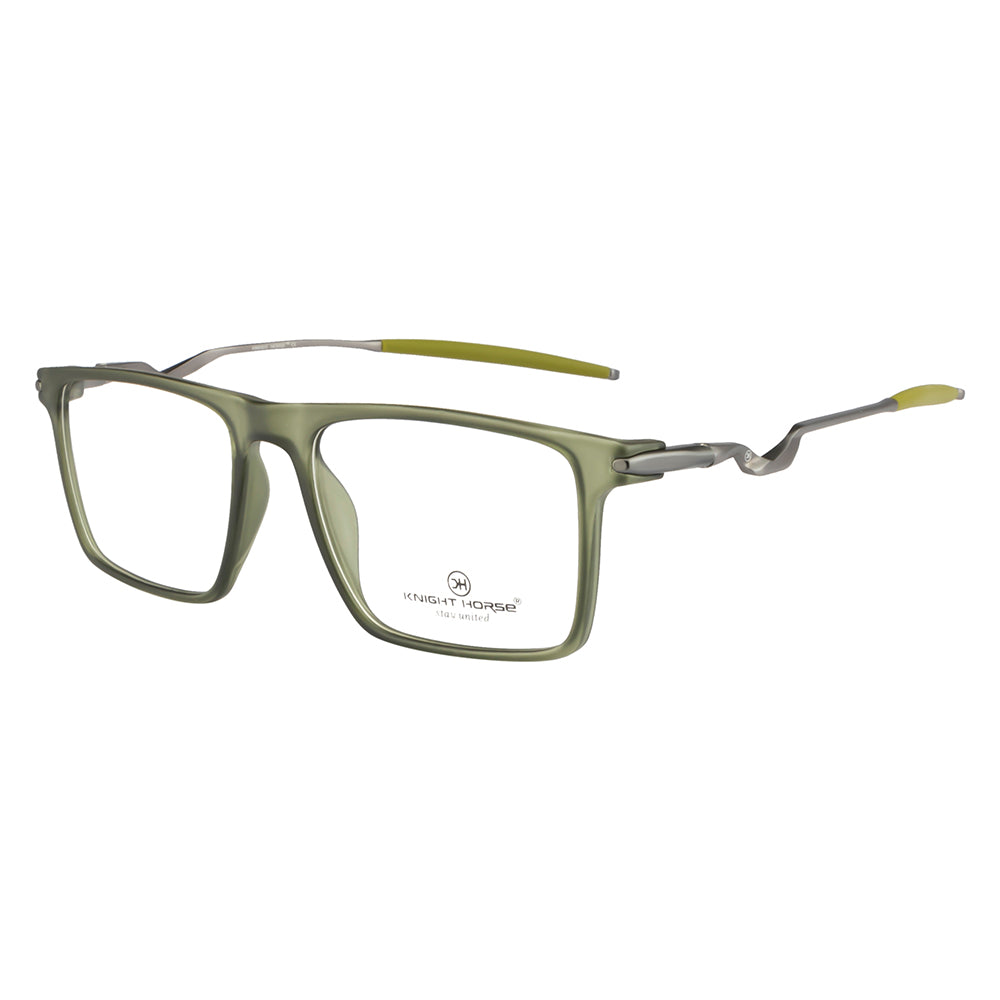 Men's Sports Eyewear | Rectangle | Green Frame | Spring Hinges