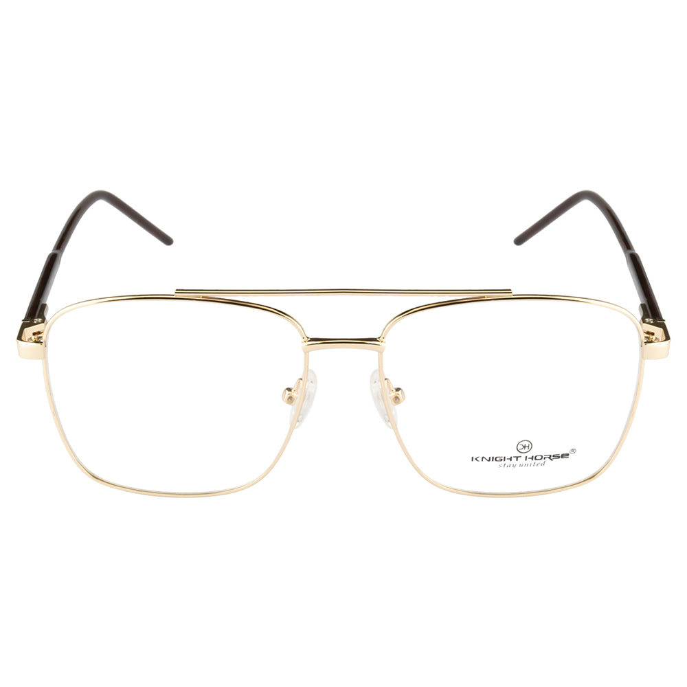 Men's Eyewear Frames – Metal | Gold Side with Brown Accents |Stylish & Durable Opticals