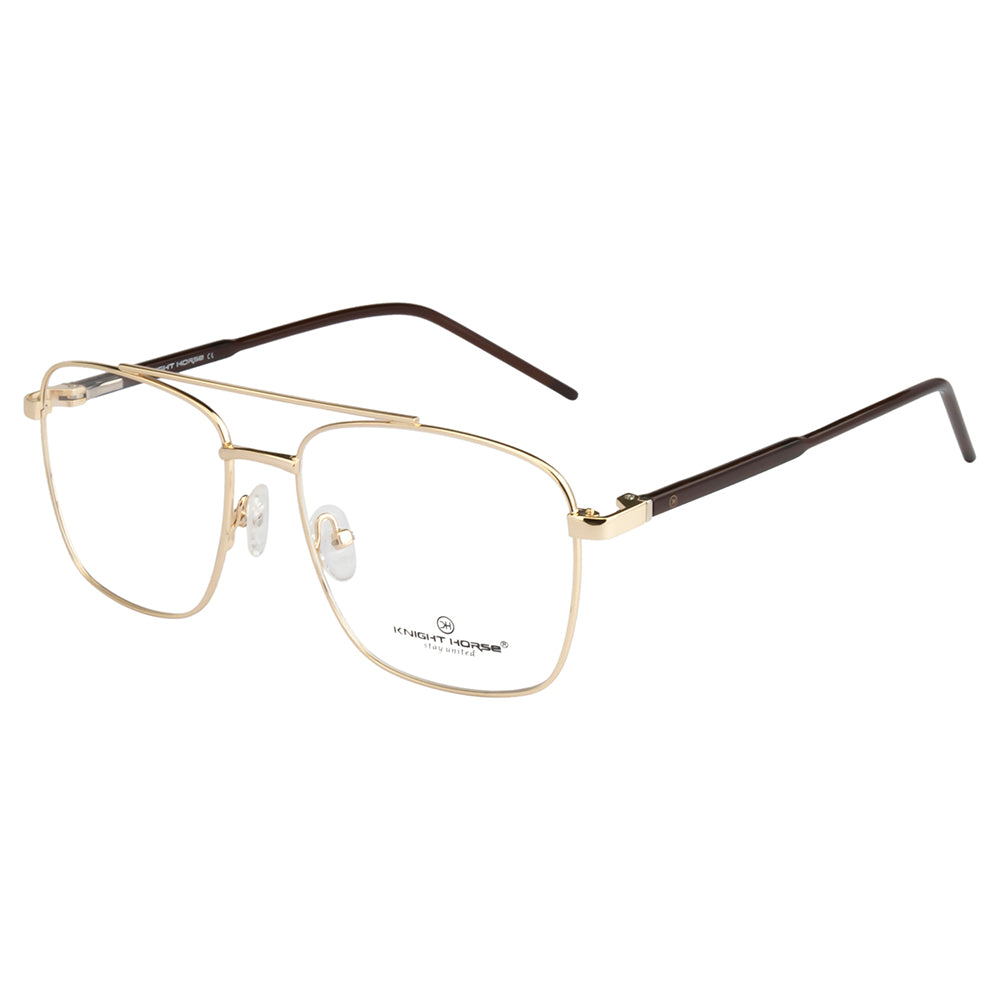 Men's Eyewear Frames – Metal | Gold Side with Brown Accents |Stylish & Durable Opticals