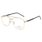 Men's Eyewear Frames – Metal | Gold Side with Brown Accents |Stylish & Durable Opticals