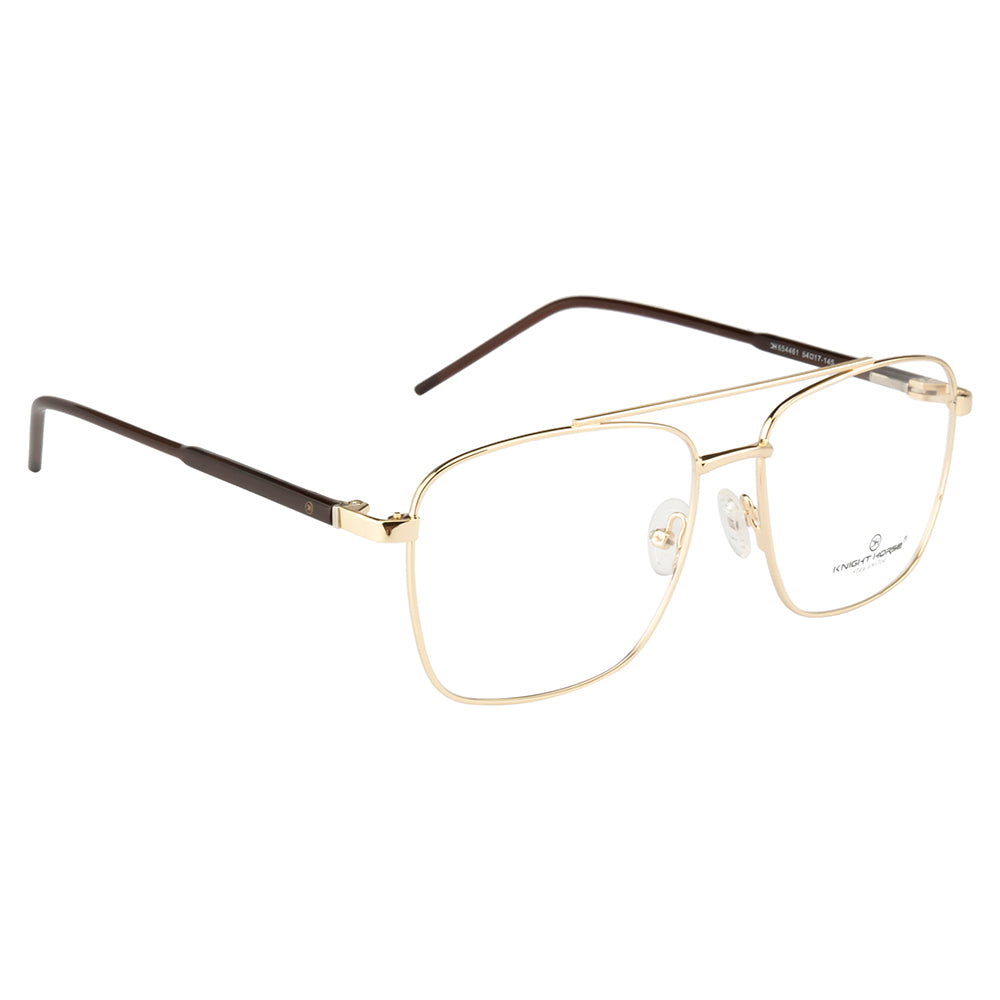 Men's Eyewear Frames – Metal | Gold Side with Brown Accents |Stylish & Durable Opticals