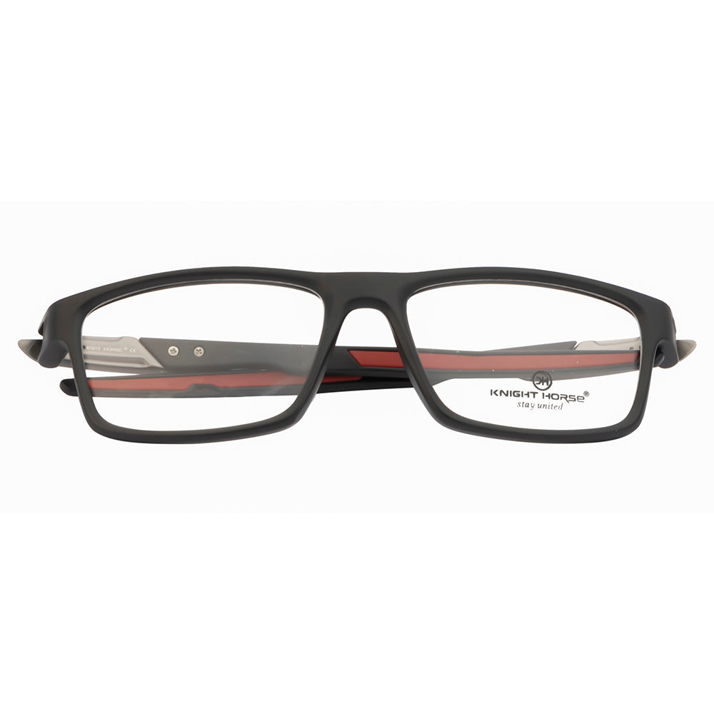 Men's Sports Eyewear Frame | Rectangle | Spring Hinges | Black & Red