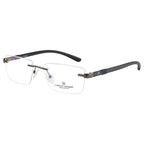 Knight Horse Minimalist Rimless Glasses – Matte Grey | Durable & Lightweight