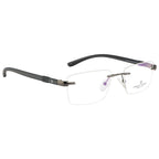 Knight Horse Minimalist Rimless Glasses – Matte Grey | Durable & Lightweight