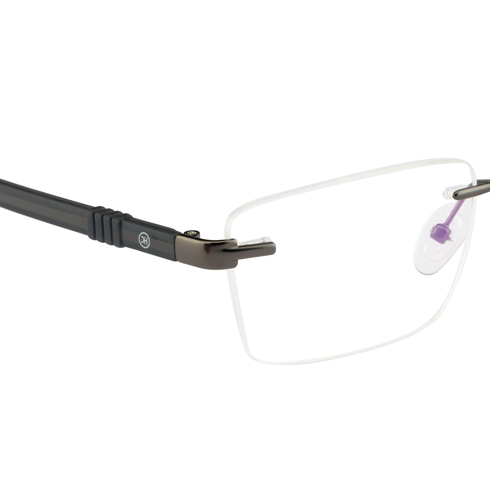 Knight Horse Minimalist Rimless Glasses – Matte Grey | Durable & Lightweight