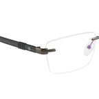 Knight Horse Minimalist Rimless Glasses – Matte Grey | Durable & Lightweight