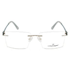 Rimless Rectangle Frame | Tarquoise Blue Sides | Flexible Metal Arms