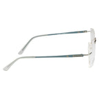 Rimless Rectangle Frame | Tarquoise Blue Sides | Flexible Metal Arms