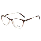 Knight Horse Women's Eyewear Frames – Glossy Half-Brown & Transparent, Lightweight & Stylish