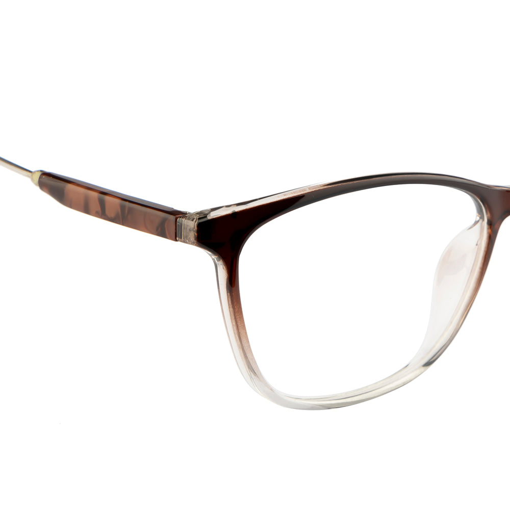 Knight Horse Women's Eyewear Frames – Glossy Half-Brown & Transparent, Lightweight & Stylish