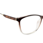 Knight Horse Women's Eyewear Frames – Glossy Half-Brown & Transparent, Lightweight & Stylish