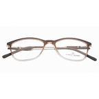 Knight Horse Women's Eyewear Frames – Glossy Half-Brown & Transparent, Lightweight & Stylish